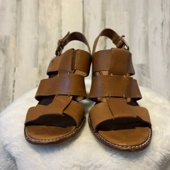 CLEARANCE! Madewell Women's Size 7 Sandals Leather Heels Desert Camel - Picture 3 of 10
